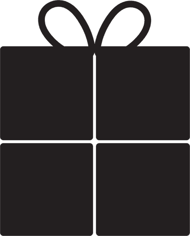 Black Present Illustration on Transparent Background Concept