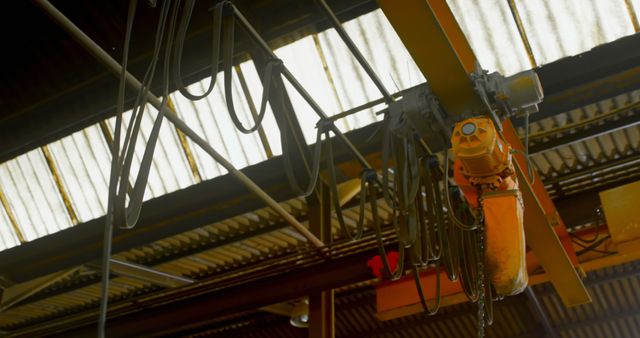 Industrial Overhead Crane in Steelwork Facility - Download Free Stock Images Pikwizard.com