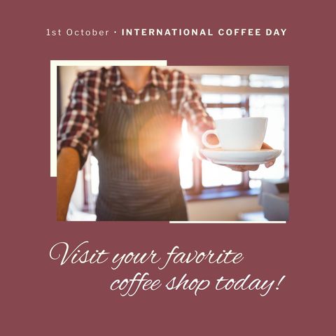 Barista Offering Cup Celebrating International Coffee Day - Download Free Stock Templates Pikwizard.com