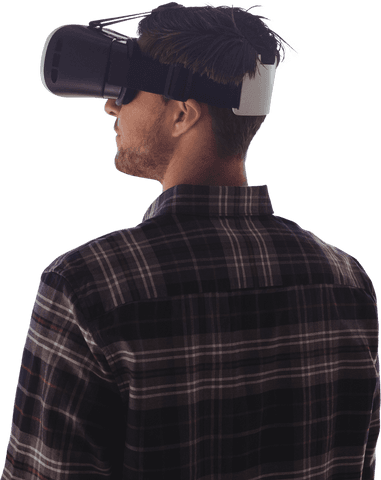 Young Man Using Virtual Reality Headset Looking Curious - Download Free Stock Videos Pikwizard.com