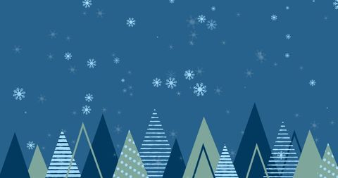 Festive Winter Scene with Geometric Christmas Trees and Falling Snow - Download Free Stock Images Pikwizard.com