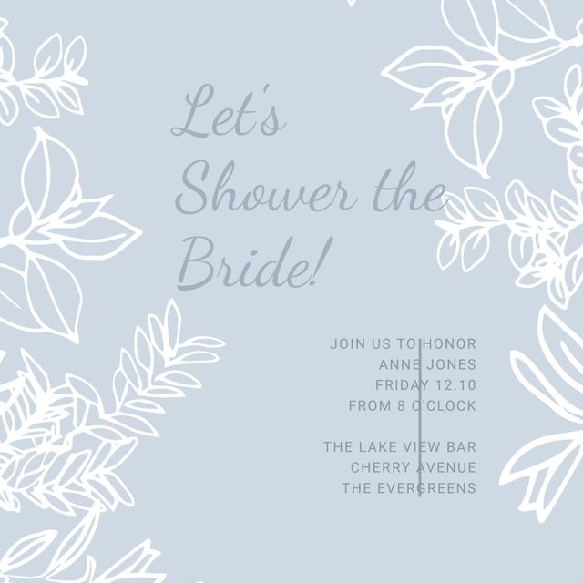 Elegant Floral Bridal Shower Invitation with Serene Design - Download Free Stock Templates Pikwizard.com