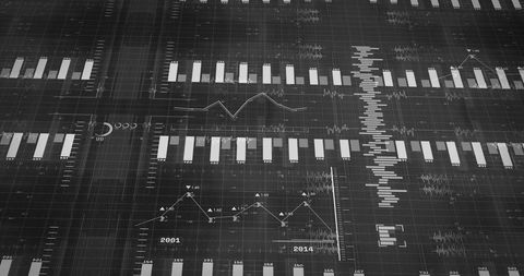 Dynamic digital diagrams on futuristic interface background