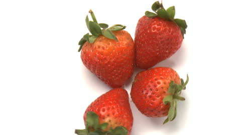 Fresh Juicy Strawberries Isolated on White Background