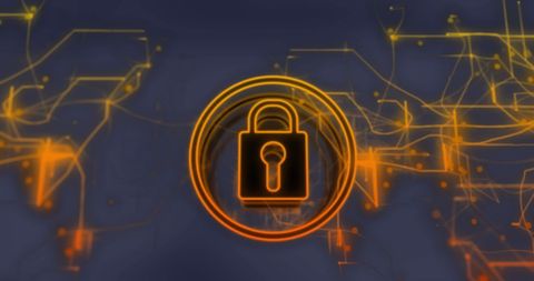Digital Security Padlock with Glowing Matrix Background - Download Free Stock Images Pikwizard.com