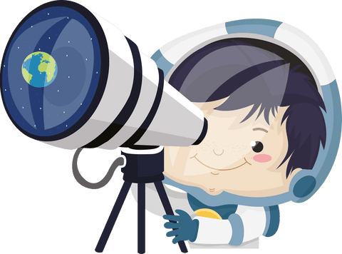 curious boy observing universe with telescope on transparent background - Download Free Stock Videos Pikwizard.com