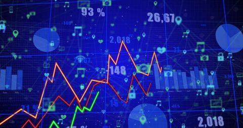 Abstract digital data analytics in futuristic style
