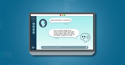 ai chat discussing html on digital screen - Download Free Stock Images Pikwizard.com