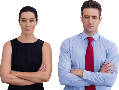 Transparent Image of Professional Colleagues Posing with Crossed Arms