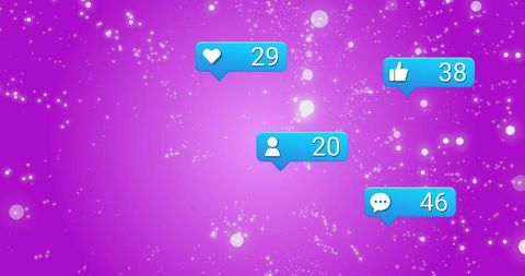 Social Media Engagement Icons on Vibrant Abstract Background