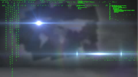 Abstract Data Stream on Digital Interface Background