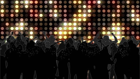 Dynamic Crowd with Bokeh Lights and Energetic Atmosphere
