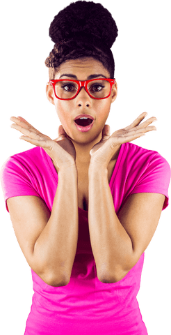 transparent portrait of young woman expressing shock and surprise - Download Free Stock Videos Pikwizard.com
