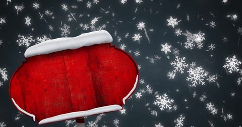 Festive Wooden Sign with Snowflakes Background for Holiday Greetings