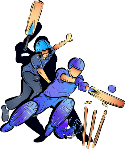 stylized cricketers in dynamic batting poses on transparent background - Download Free Stock Videos Pikwizard.com