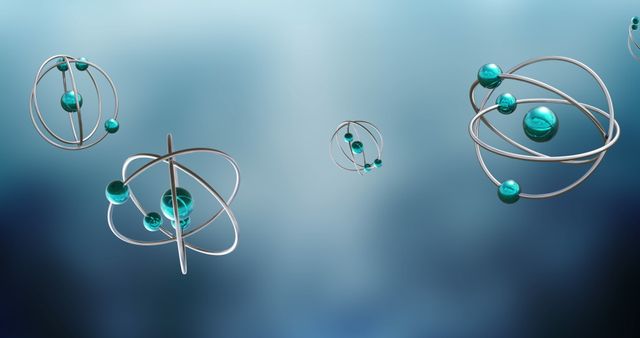 Abstract Spinning Atom Models on Gradient Background - Download Free Stock Images Pikwizard.com