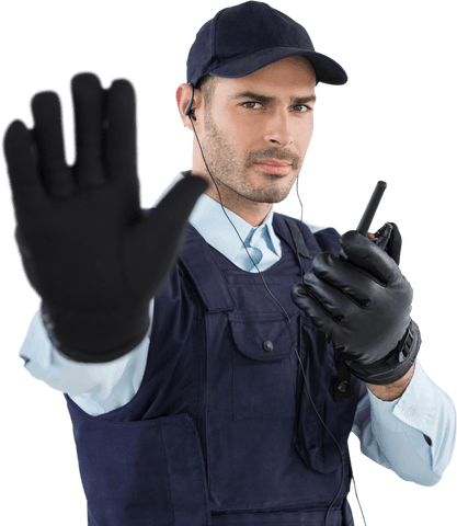 confident security officer making stop gesture, transparent background - Download Free Stock Videos Pikwizard.com