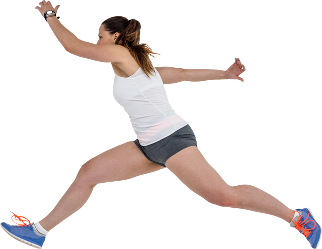 Female Athlete Leaping Mid-Air on Transparent Background - Download Free Stock Videos Pikwizard.com