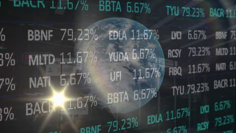 Global Financial Market Data over Planet Earth