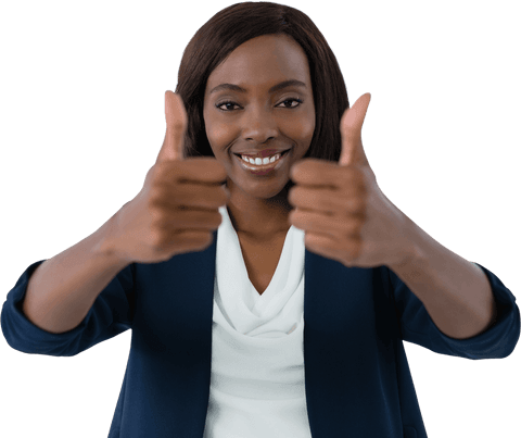 Confident African American Woman Showing Thumbs Up Transparent Background - Download Free Stock Videos Pikwizard.com