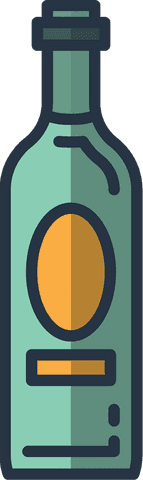 Wine Bottle Vector Illustration on Transparent Background