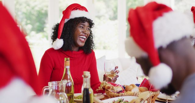 Happy Family Celebrating Christmas Together with Meal - Download Free Stock Images Pikwizard.com