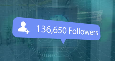 Digital Notification Overlaid on Virtual Network Background