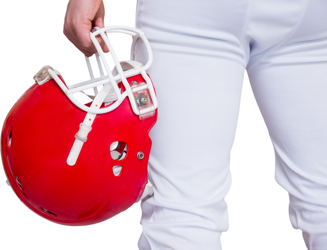 Transparent American Football Player Holding Red Helmet in Hand - Download Free Stock Videos Pikwizard.com