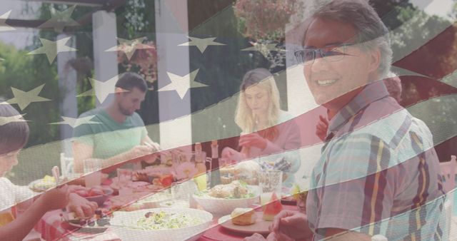 Family Celebrating American Independence Day with Festive Meal Outdoors - Download Free Stock Images Pikwizard.com