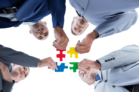 transparent collaboration team solving puzzle pieces - Download Free Stock Videos Pikwizard.com
