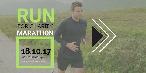 charity marathon runner focused on promoting fitness events - Download Free Stock Templates Pikwizard.com