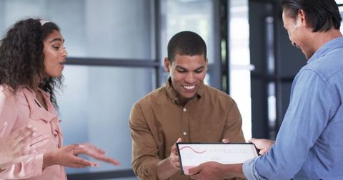 Business Achievement Celebration Ceremony in Office Setting