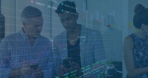 Team Analyzing Stock Market Data on Transparent Display - Download Free Stock Images Pikwizard.com