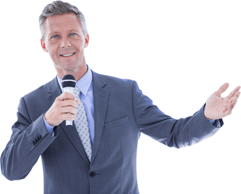 transparent businessman giving presentation with microphone - Download Free Stock Videos Pikwizard.com