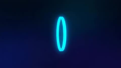 Neon Cyan Ring Morphing Into Expanding Circle Looping Motion on Dark Gradient Background