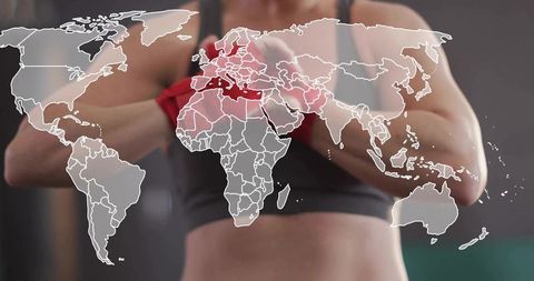 Female athlete preparing with global perspectives in fitness