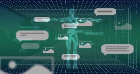 Artificial Intelligence Data Integration with Virtual Human Interface - Download Free Stock Images Pikwizard.com