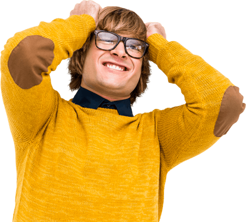 transparent clueless man wearing orange sweater - Download Free Stock Videos Pikwizard.com