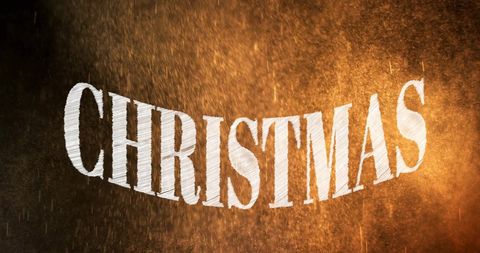 Festive Christmas Text with Falling Snow