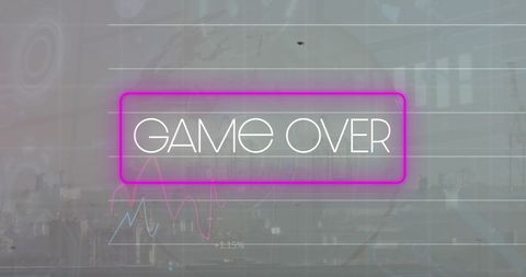 Game Over Text with Abstract Finance and Globalization Background - Download Free Stock Images Pikwizard.com