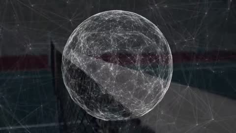 Futuristic 3D Network Sphere with Interconnected Nodes