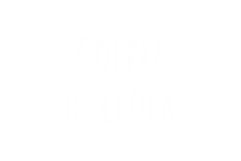 Coffee O'Clock Text on Transparent Background Illustration