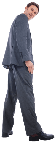 confident caucasian businessman happily walking transparent - Download Free Stock Videos Pikwizard.com