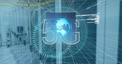 5G Network Technology Illustrated Over Data Servers - Download Free Stock Images Pikwizard.com