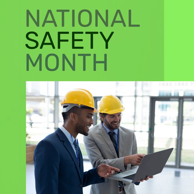 National Safety Month Awareness with Coworkers Discussing Over Laptop - Download Free Stock Templates Pikwizard.com