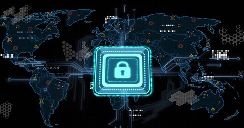 Digital Security with Global Data Processing Concept - Download Free Stock Images Pikwizard.com
