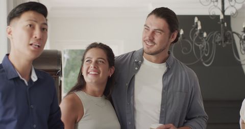 Friends Enjoying Home Wedding Celebration