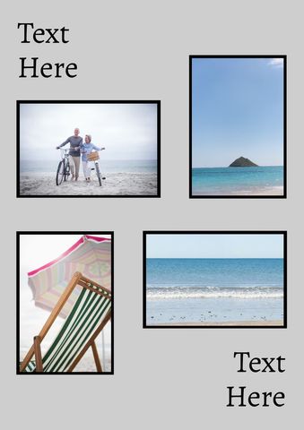 beach holiday collage with relaxing coastal elements - Download Free Stock Templates Pikwizard.com