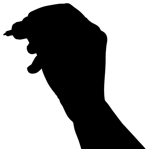 Hand holding marker on transparent background for design use