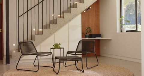 Modern Minimalist Indoor Lounge Area with Elegant Furniture